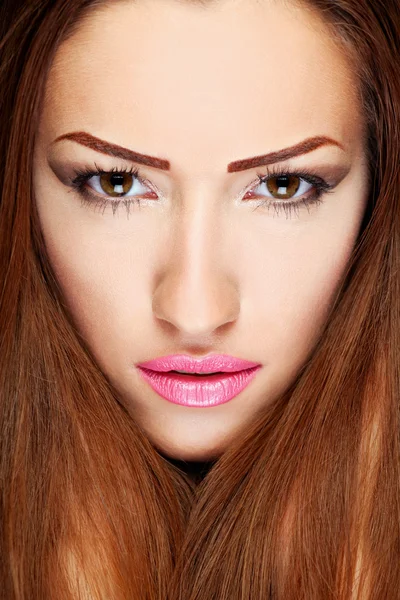 Make-up op vrouw — Stockfoto