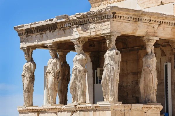 Kariatydy w ganek Erechtheion, Akropol — Zdjęcie stockowe