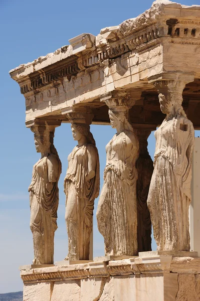 Caryatids at Porch of the Erechtheion, Acropolis — Stock Photo, Image