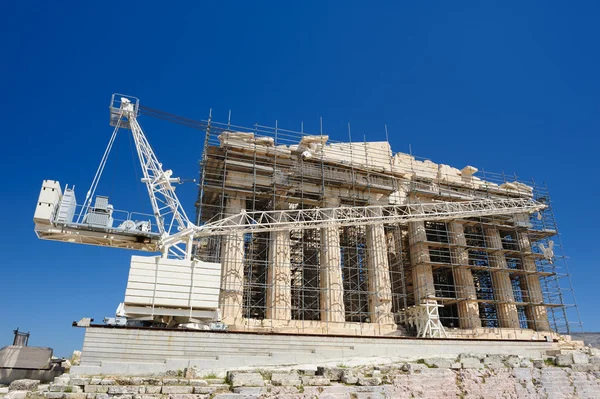 Ricostruzione del Partenone nell'Acropoli, Atene, Grecia — Foto Stock