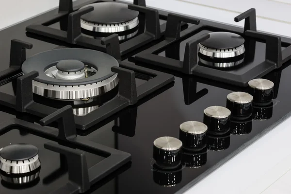 Brand new gas stove closeup — Stock Photo, Image