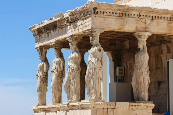 Kariatydy w ganek Erechtheion, Akropol — Zdjęcie stockowe