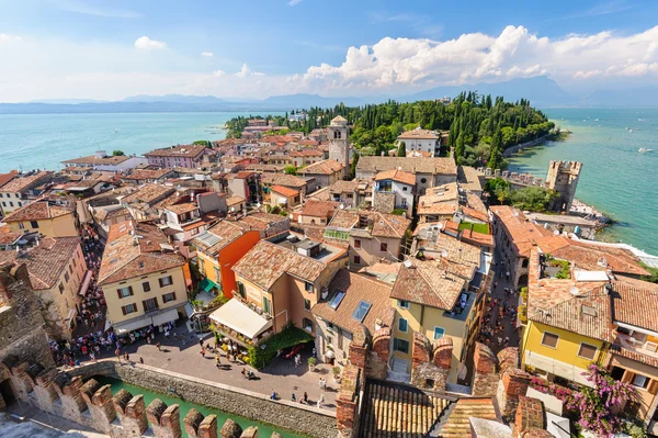 View to the Roofs of Sirmione and from Scaliger castle — Stock Photo, Image