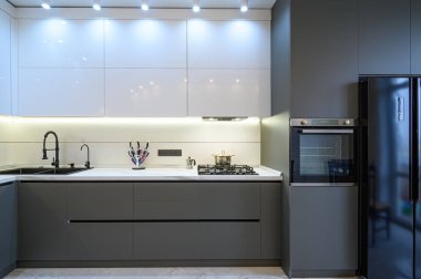 Lüks modern mutfak iç mimarisi