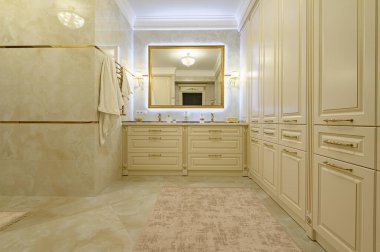 Modern lüks bej ve altın banyo