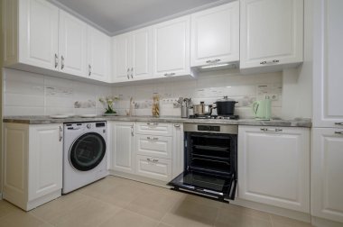 Lüks beyaz modern mutfak mobilyaları