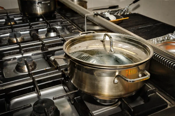 Real restaurant kitchen — Stock Photo, Image