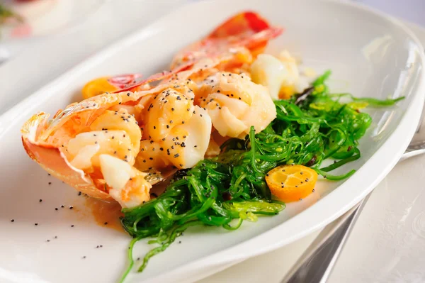 Prepared lobster on plate — Stock Photo, Image