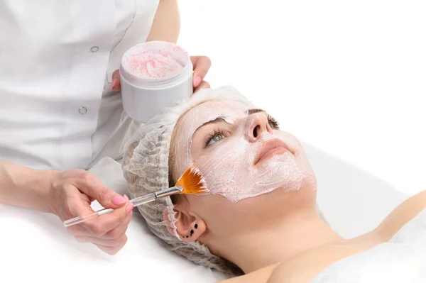 Maschera peeling facciale applicando — Foto Stock