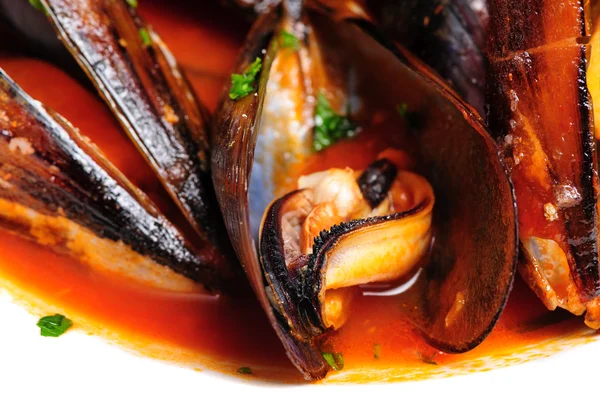 Cozze in stile rustico italiano — Foto Stock