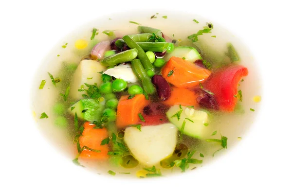 Vegetable soup isolated — Stock Photo, Image