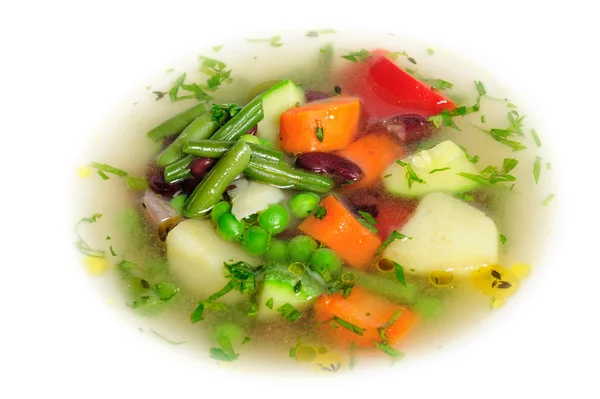 Vegetable soup macro — Stock Photo, Image