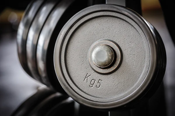 Barbell plates rack — Stock Photo, Image