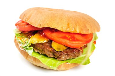 gerçekçi görünümlü hamburger
