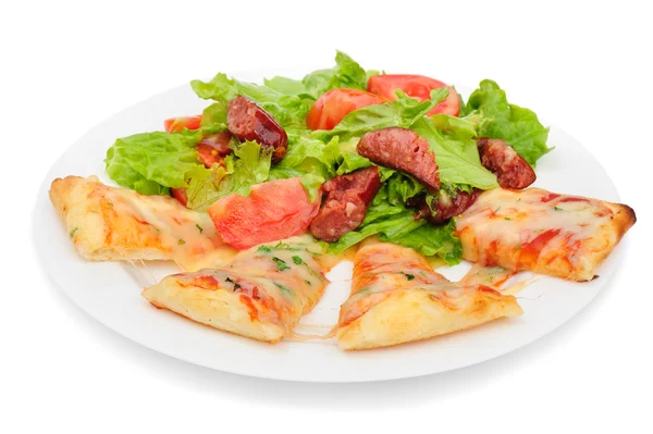 Fette di pizza e insalata — Foto Stock