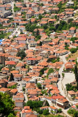 Town of Kalambaka view from Meteora rocks, Greece clipart