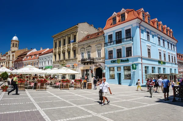 Gebruikelijke dagje Raad Square, Brasov — Stockfoto