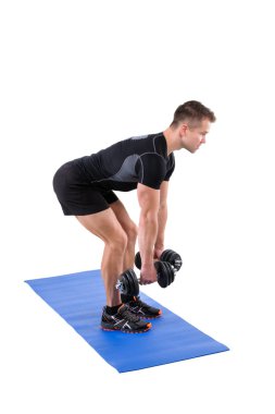 Ayakta Bent Over Dumbbells satır egzersiz