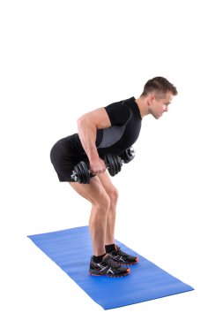 Ayakta Bent Over Dumbbells satır egzersiz