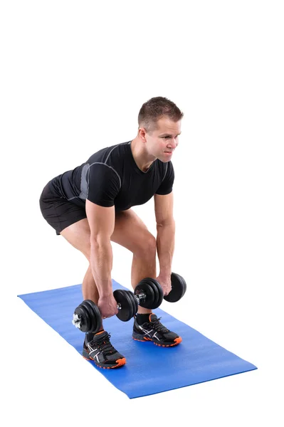 Haltère debout Veau Levez ou squats séance d'entraînement — Photo