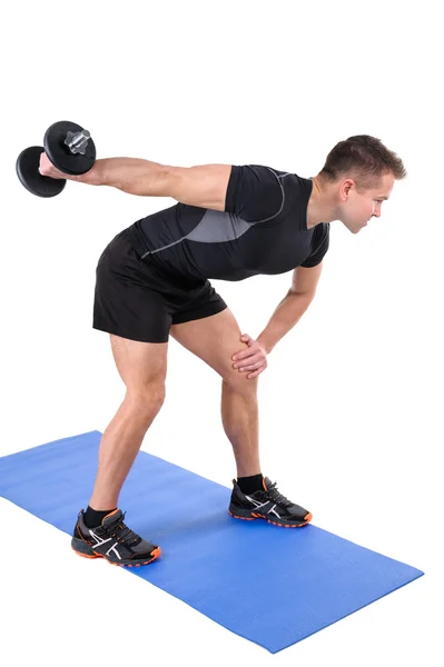 Stående Triceps Extension hantel träning — Stockfoto