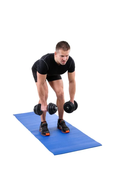 Stehend gebeugt über Hantel Reverse Fly Workout — Stockfoto