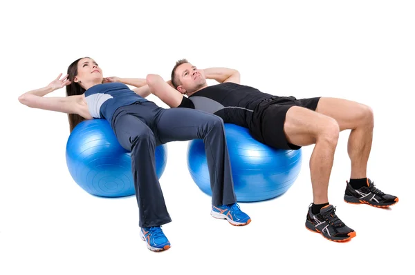 Buken Fitball övningar — Stockfoto