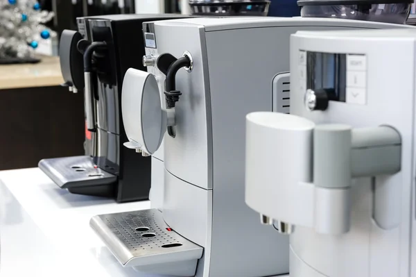 Row of coffee machines — Stock Photo, Image