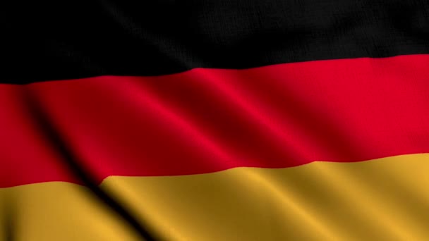 Deutschland Unter Deutscher Flagge Wellenförmige Textur Der Flagge Von Deutschland — Stockvideo