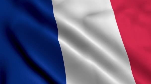 Flaga Satynowa Francji Faliste Tekstury Tkaniny Flagi Francji Prawdziwa Flaga — Wideo stockowe