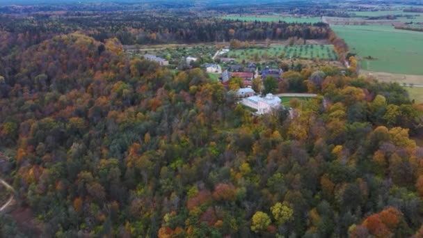 Aerial View Krimulda Palace Gauja National Park Sigulda Turaida Latvia — Stock Video