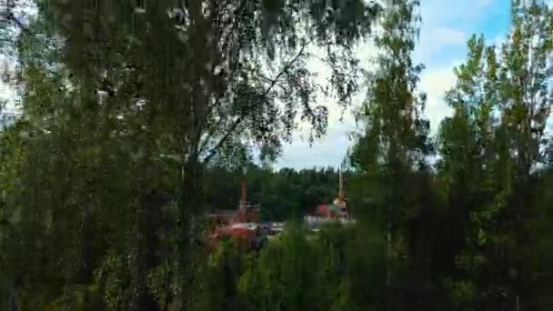 Gamla Ligatne Pappersbruk Village Från Ovan Ligatne Lettland Gamla Och — Stockvideo