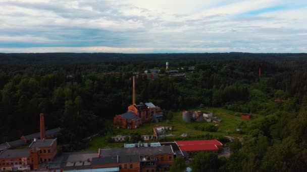 Old Ligatne Paper Mill Village Ligatne Λετονία Παλιό Και Εγκαταλελειμμένο — Αρχείο Βίντεο