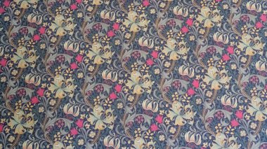 Antika Eski Kağıt Bağbozumu Dokuları. Şato İçi Neo-gotik Tarzı