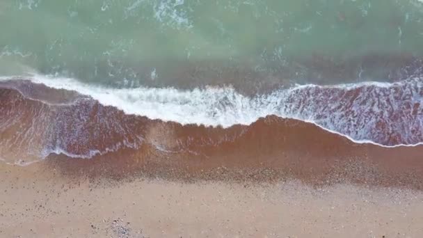 Aerial Dron Shot Baltic Sea Costline Waves View Морські Хвилі — стокове відео