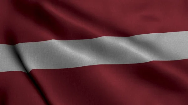 Latvia Satin Flag Waving Fabric Texture Flag Latvia Real Texture — Stock Photo, Image