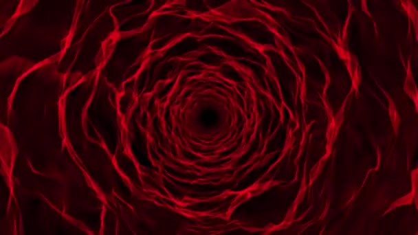 Red Low Poly Organic Wavy Geometric Shape Tunnel Animation Nahtlose — Stockvideo