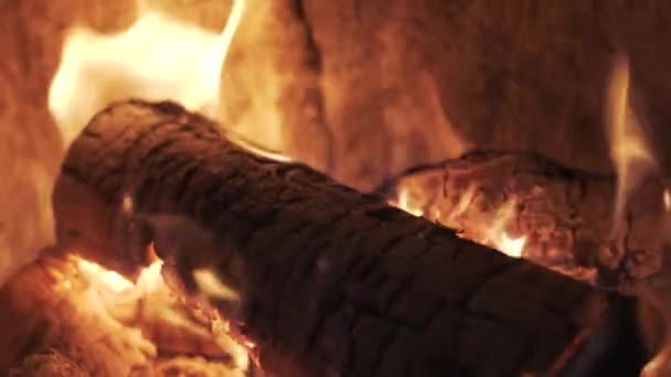 Pálení Uhlí Podpal Zavřít Krbu Krb Ember Wood Domácí Embers — Stock video