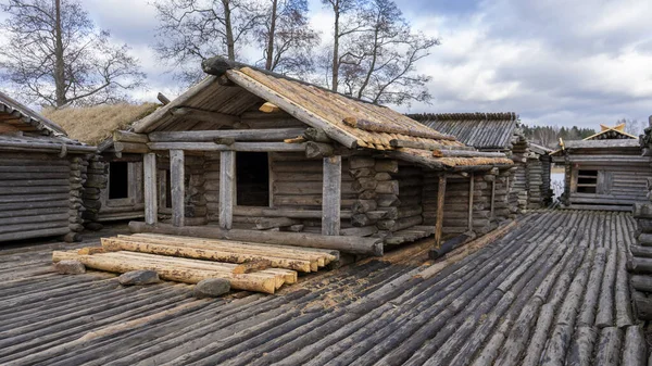 Araisi Lake Castle Latvia Historical Wooden Buildings Small Lake Island — Stock Photo, Image
