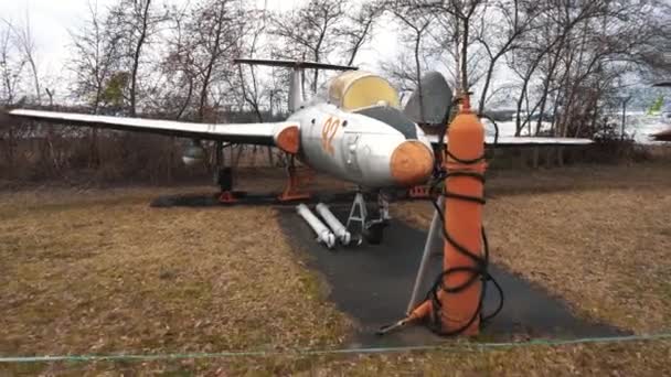 Detail Der Sowjetischen Flugzeugsammlung Der Russischen Und Nato Modelle Von — Stockvideo