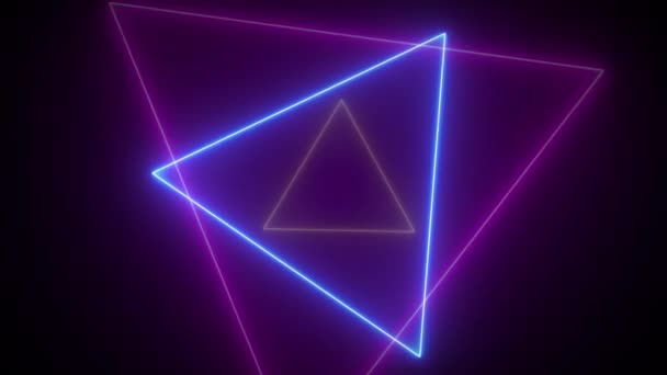 Diseño Movimiento Triángulos Coloridos Neón Energía Brillante Abstracta Looping Sin — Vídeos de Stock