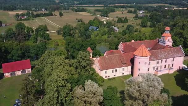 Edole Castle Letônia História Arquitetura Destinos Viagem Marco Nacional Vista — Vídeo de Stock