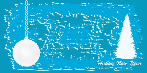 Hiver Abstrait Fond Grunge Style Bleu Épinette Boule Noël Vecteur — Image vectorielle