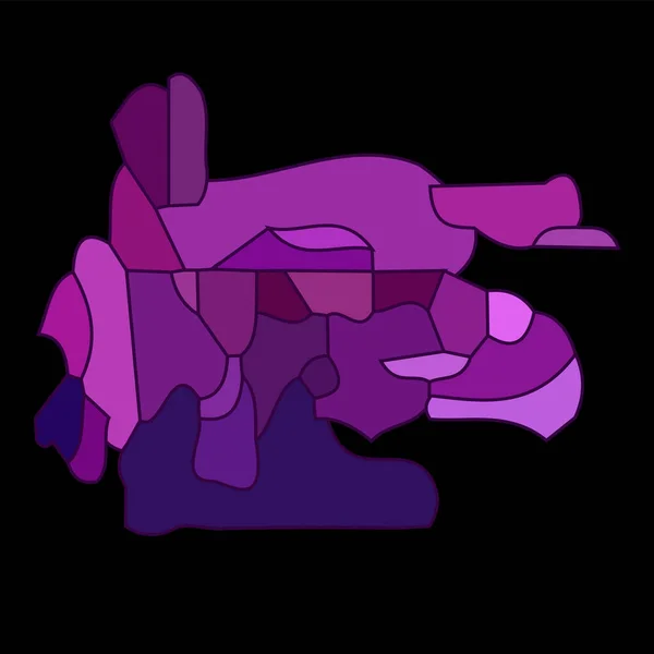 抽象的艺术构图 黑色背景矢量上的粉色紫色色调 当代现代流行的矢量插图 — 图库矢量图片