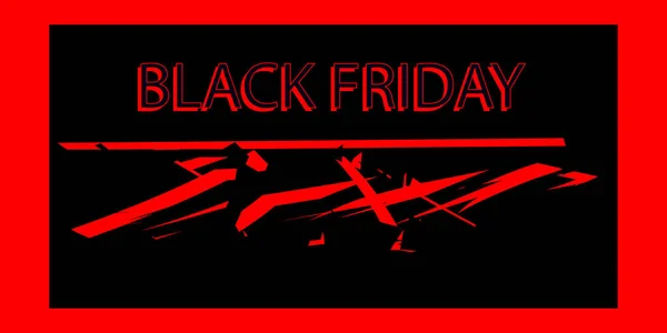 Black Friday Black Red Art Abstraction Vector Business Concept Banner — Stock Vector