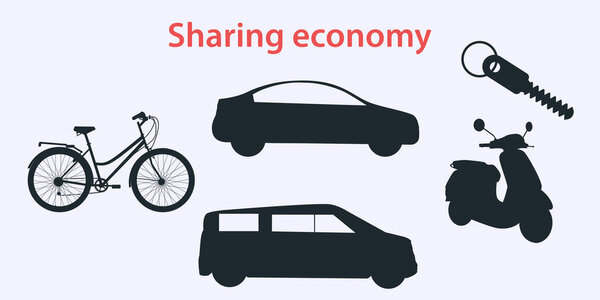 Urban transport. Vector illustration. Design concept. Sharing Economy.