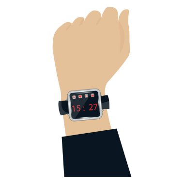 Akıllı saat - beyaz arka planda izole - vektör. Gelişmiş Eğitim.