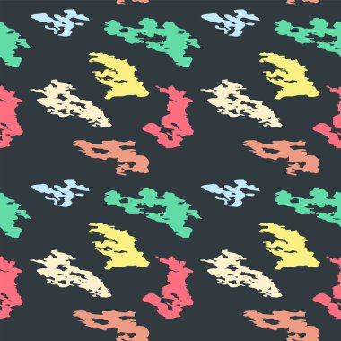 Koyu bir arka planda soyut renkli lekeler - vektör. Tasarımınız için çağdaş materyal.