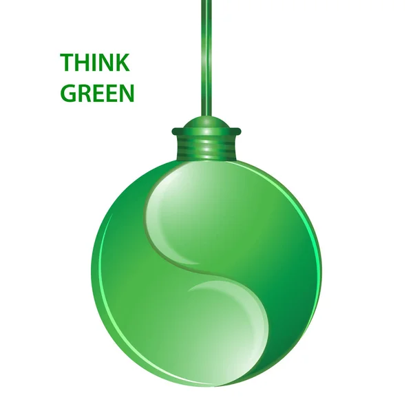 Tenk Grønt Lyspære Ledning Miljøkonsekvenser Bruk Teknologi Miljøvern Digital Bærekraft – stockvektor