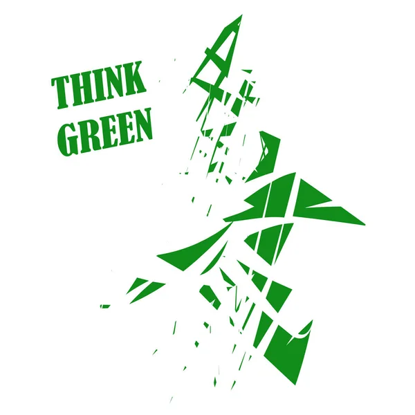 Tänk Grönt Abstrakt Geometrisk Bakgrund Miljökonsekvenser Användningen Teknik Begreppet Miljöskydd — Stock vektor
